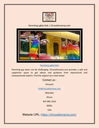 Parenting Lgbtq Kids | Chrysalismama.com