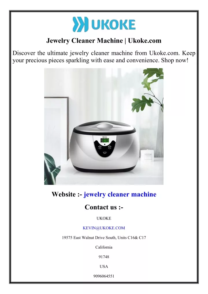 jewelry cleaner machine ukoke com
