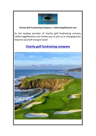 Charity Golf Fundraising Company  Californiagolfevents.com