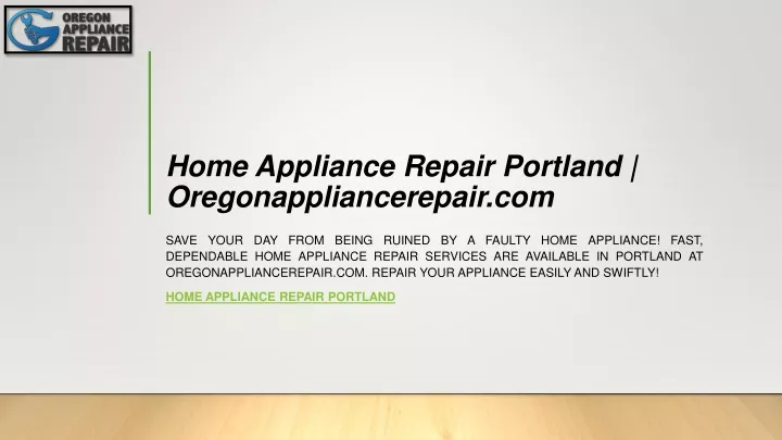 home appliance repair portland oregonappliancerepair com