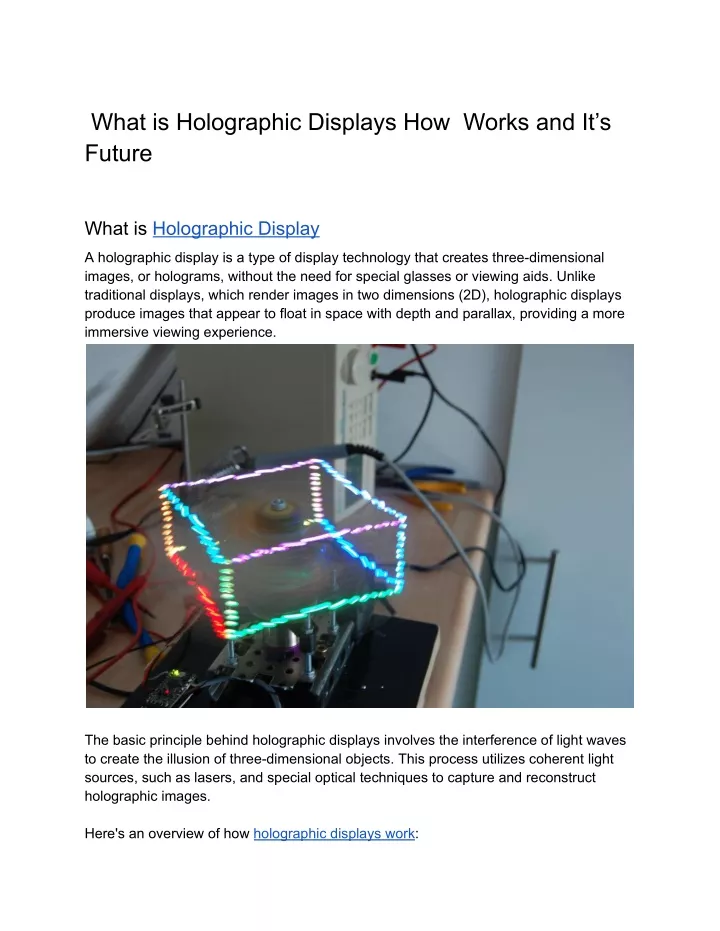 what is holographic displays how works