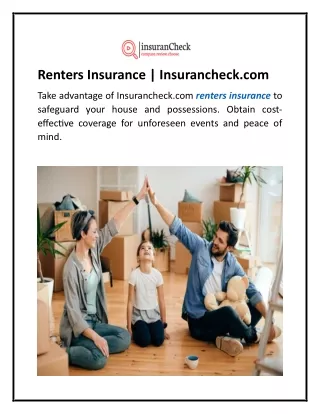 Renters Insurance  Insurancheck.com