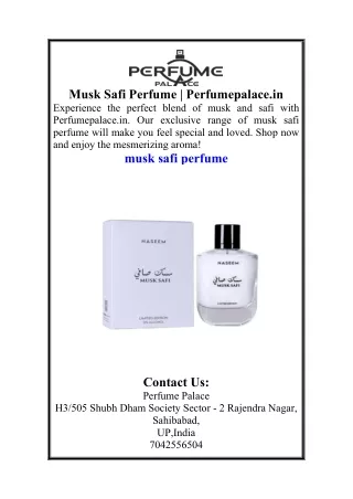 Musk Safi Perfume  Perfumepalace.in