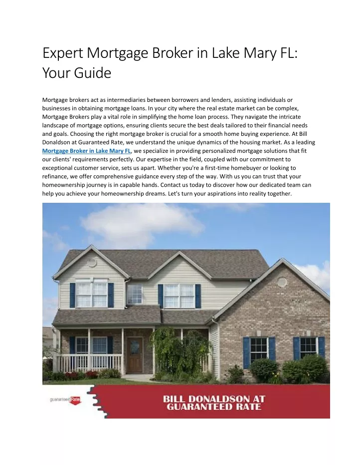 expert mortgage broker in lake mary fl your guide