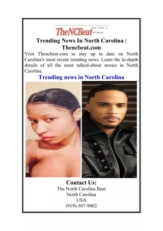 Trending News In North Carolina  Thencbeat.com