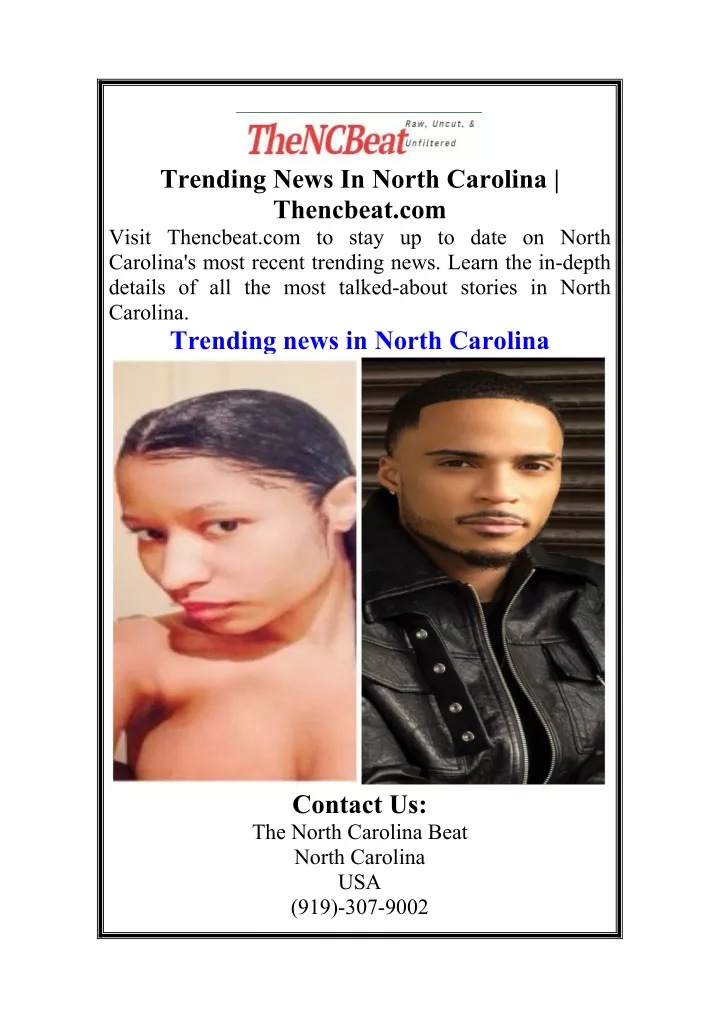 trending news in north carolina thencbeat