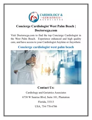 Concierge Cardiologist West Palm Beach  Doctorscga