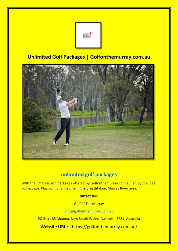 unlimited golf packages golfonthemurray com au