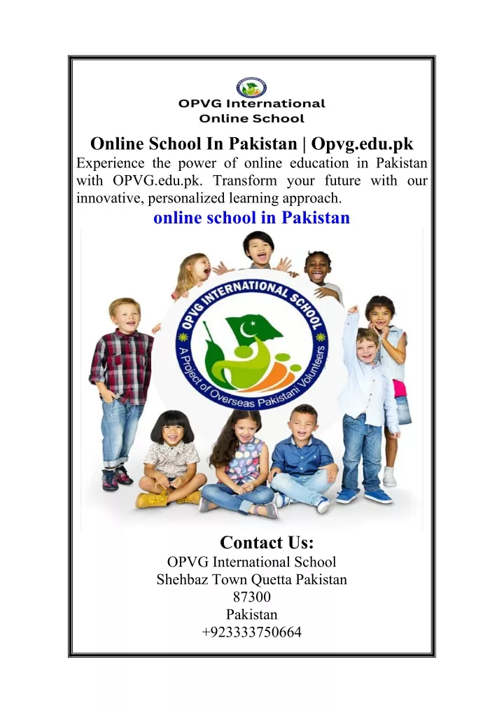 online school in pakistan opvg edu pk experience