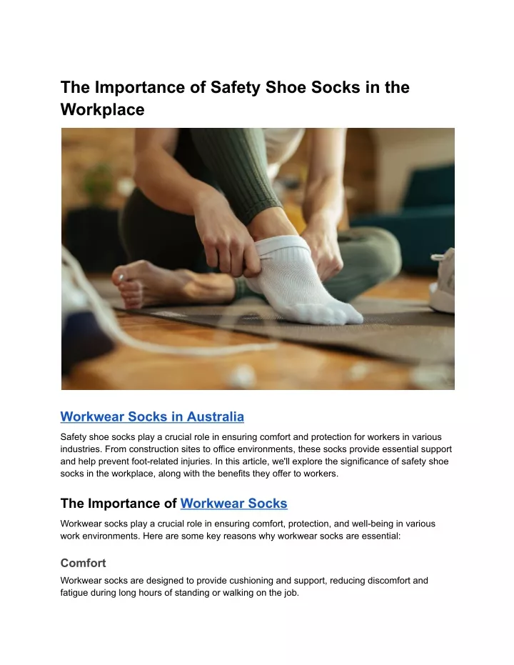 the importance of safety shoe socks