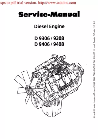 Liebherr D9408 Diesel Engine Service Repair Manual