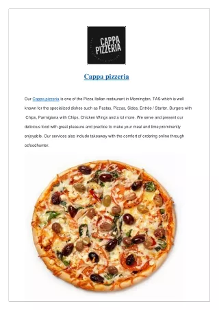 Extra $7 off- Cappa pizzeria Menu- Order now!!