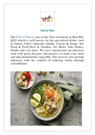 Flat 15% offer Full of Thai Red Hill - Order Now