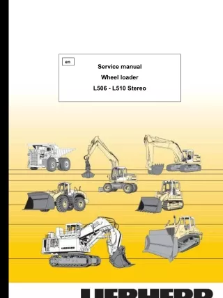 Liebherr L508-778 Wheel Loader Service Repair Manual SN：9099