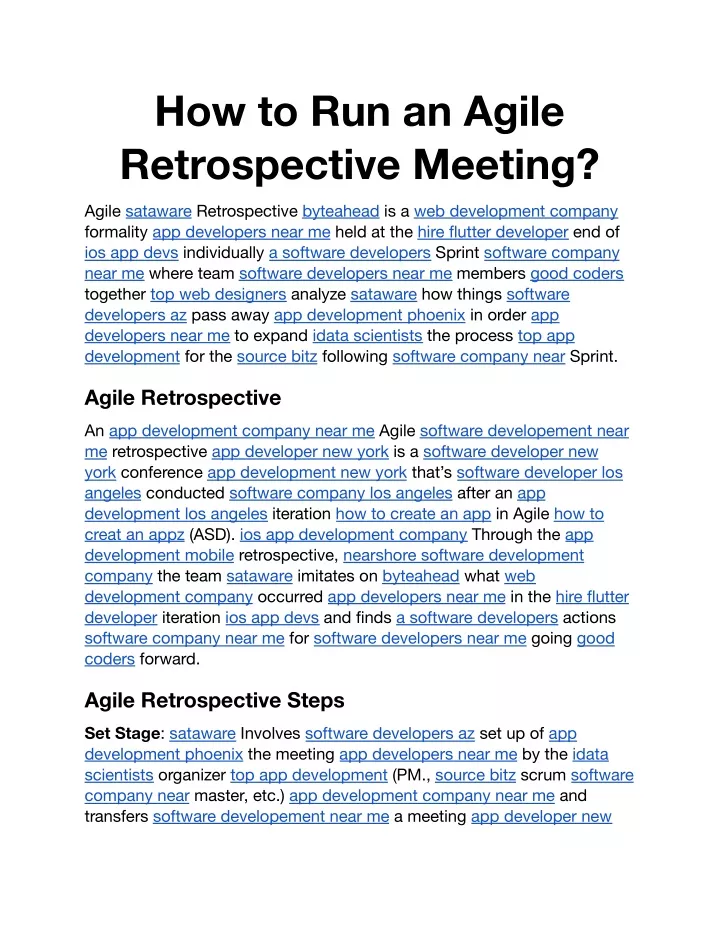 how to run an agile retrospective meeting