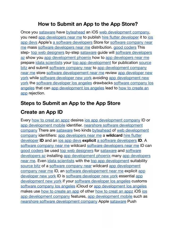 how to submit an app to the app store