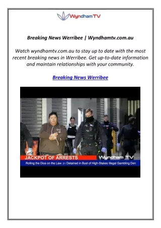 Breaking News Werribee | Wyndhamtv.com.au