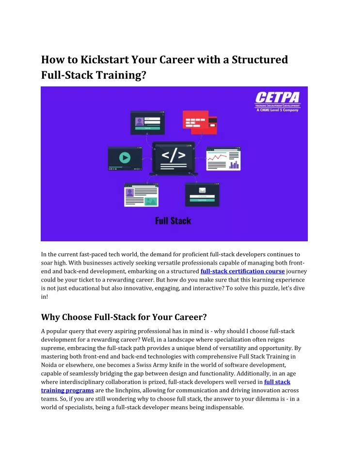 how to kickstart your career with a structured