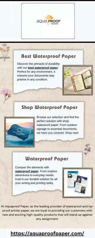 Best Waterproof Paper