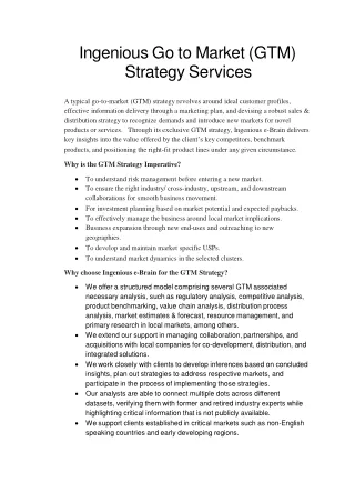 ingenious go to market gtm strategy services