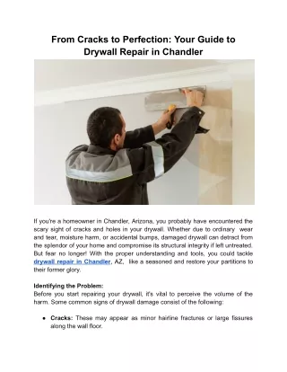 From Cracks to Perfection_ Your Guide to Drywall Repair in Chandler