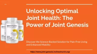 Joint Genesis: Your Key to Pain-Free Living and Enhanced Mobility