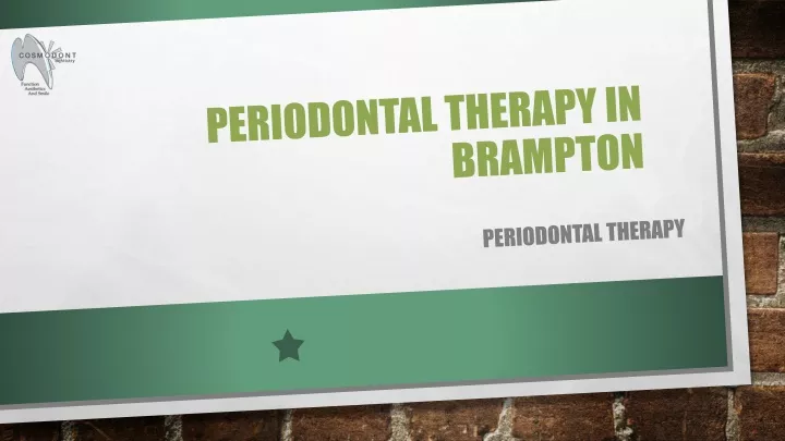 periodontal therapy in brampton