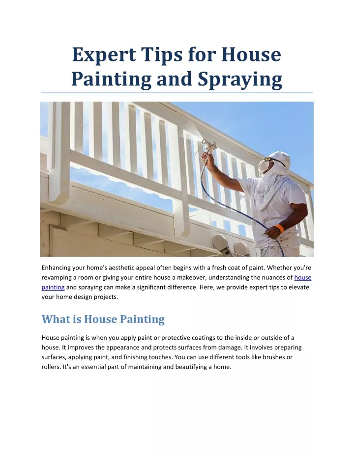 expert tips for house painting and spraying