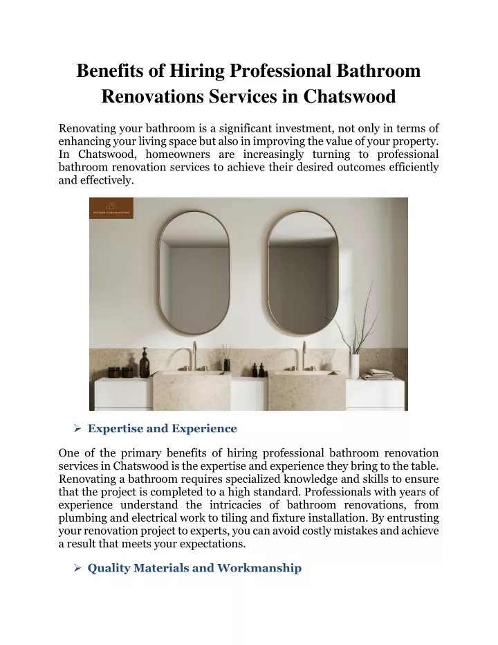 benefits of hiring professional bathroom