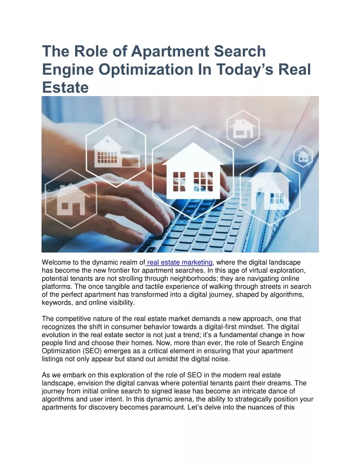 the role of apartment search engine optimization