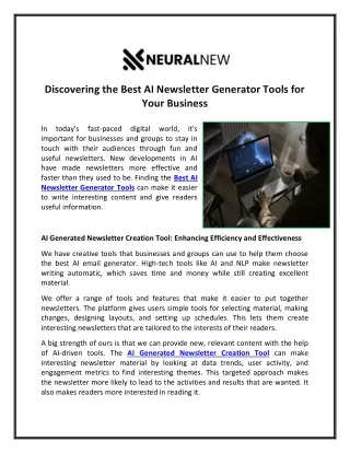 Discovering the Best AI Newsletter Generator Tools for Your Business