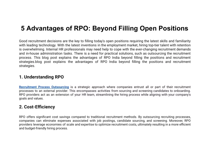 5 advantages of rpo beyond filling open positions