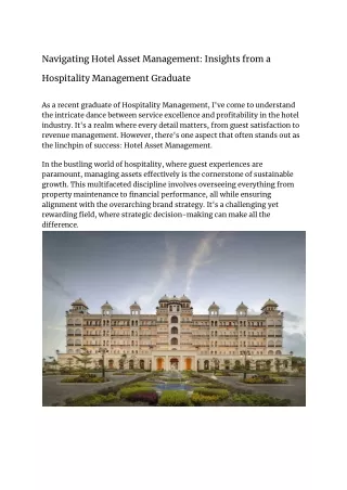 Navigating Hotel Asset Management_ Insights from a Hospitality Management Graduate