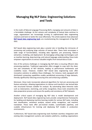managing big nlp data engineering solutions