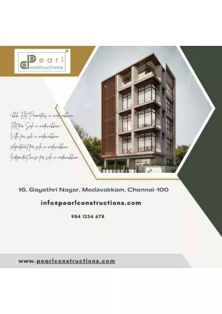 1 bhk Flat Promoters in medavakkam