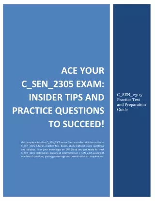 Ace Your C_SEN_2305 Exam: Insider Tips and Practice Questions to Succeed!