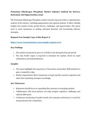 Potassium Dihydrogen Phosphate Market Industry Outlook By 2036