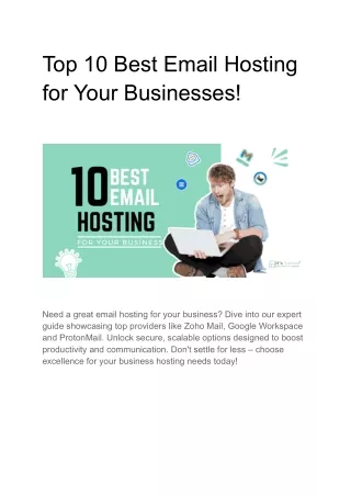 10 best email hosting