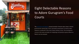 Eight Delectable Reasons to Adore Gurugram's Food Courts