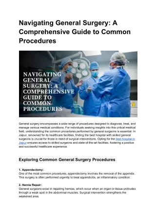 Navigating General Surgery_ A Comprehensive Guide to Common Procedures