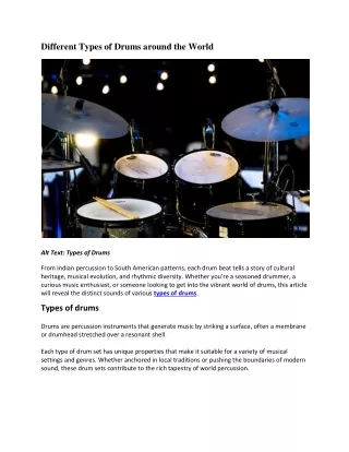 different types of drums around the world