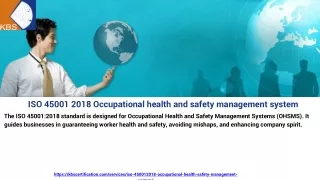 ISO 45001 2018 Occupational health and safety management system