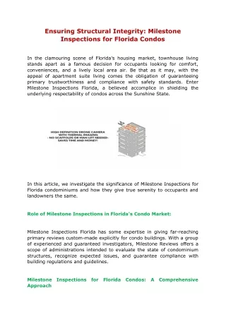 Ensuring Structural Integrity: Milestone Inspections for Florida Condos