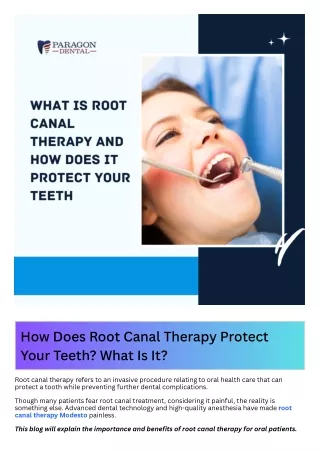 How Does Root Canal Therapy Protect Your Teeth What Is It