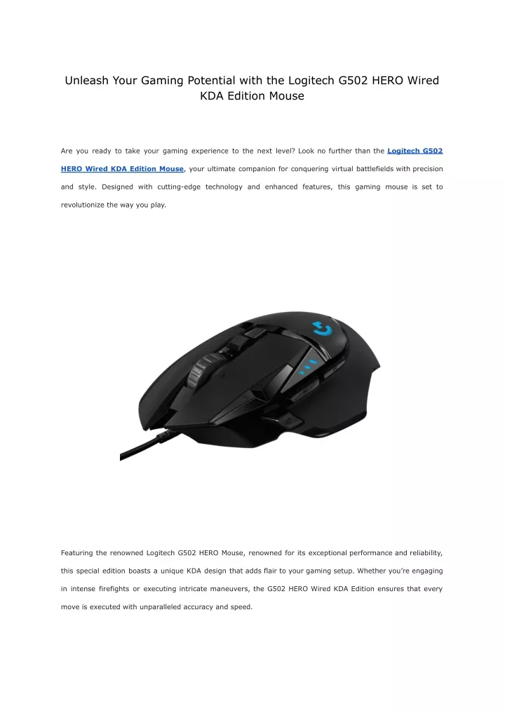 unleash your gaming potential with the logitech