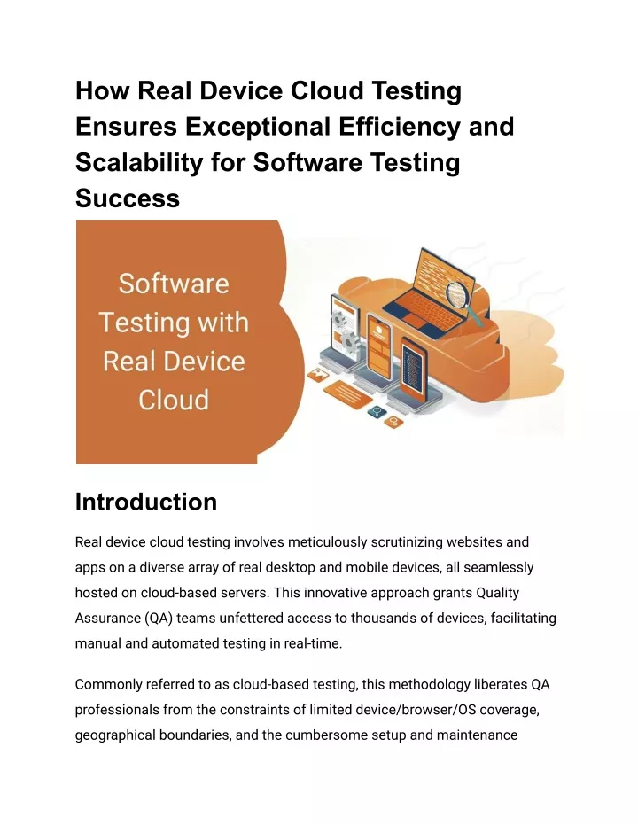 how real device cloud testing ensures exceptional