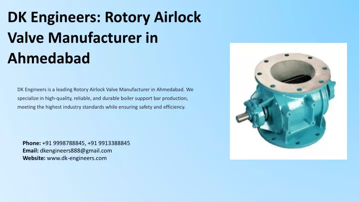 dk engineers rotory airlock valve manufacturer
