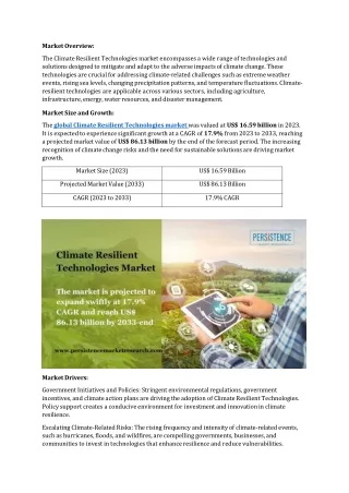 Climate Resilient Technologies Market: Understanding Drivers and Restraints