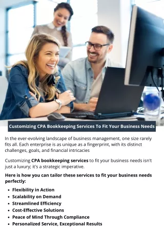 Customizing CPA Bookkeeping Services To Fit Your Business Needs