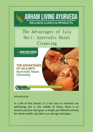 The Advantages of Jala Neti Ayurvedic Nasal Cleansing